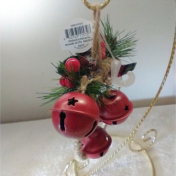 Holiday Time Wreath with Red Bells Christmas Ornament - Picture 5 of 10